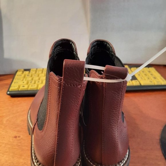 New ! Nordstrom Women Rain Platform Water Resistant Chelsea Boot Brown Size 6.5 - Picture 4 of 7